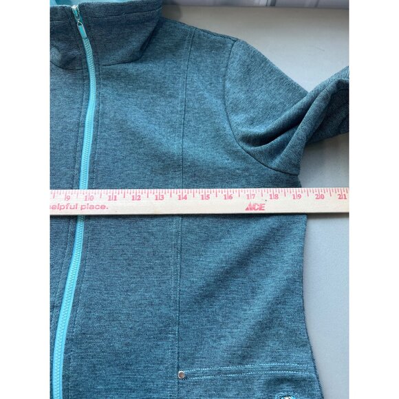 Cafe Au Lait Full Zip Jacket Womens Medium Seafoam Green Polyester Blend Active - Picture 5 of 7